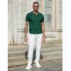 imageCOOFANDY Mens Slim Fit Knit Polo Shirts Business Lightweight Polo Sweater Casual Summer Ribbed Textured Collared T ShirtGreen