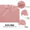 imageCOOFANDY Mens Slim Fit Knit Polo Shirts Business Lightweight Polo Sweater Casual Summer Ribbed Textured Collared T ShirtLight Pink