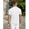 imageCOOFANDY Mens Slim Fit Knit Polo Shirts Business Lightweight Polo Sweater Casual Summer Ribbed Textured Collared T ShirtWhite