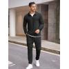 imageCOOFANDY Mens Tracksuit 2 Piece Quarter Zip Polo Athletic Sweatsuits Casual Running Jogging Sport Suit SetsAll Black
