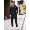 imageCOOFANDY Mens Tracksuit 2 Piece Quarter Zip Polo Athletic Sweatsuits Casual Running Jogging Sport Suit SetsAll Black