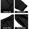 imageCOOFANDY Mens Tracksuit 2 Piece Quarter Zip Polo Athletic Sweatsuits Casual Running Jogging Sport Suit SetsAll Black