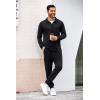 imageCOOFANDY Mens Tracksuit 2 Piece Quarter Zip Polo Athletic Sweatsuits Casual Running Jogging Sport Suit SetsAll Black