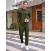 imageCOOFANDY Mens Tracksuit 2 Piece Quarter Zip Polo Athletic Sweatsuits Casual Running Jogging Sport Suit SetsArmy Green