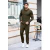 imageCOOFANDY Mens Tracksuit 2 Piece Quarter Zip Polo Athletic Sweatsuits Casual Running Jogging Sport Suit SetsArmy Green