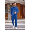 imageCOOFANDY Mens Tracksuit 2 Piece Quarter Zip Polo Athletic Sweatsuits Casual Running Jogging Sport Suit SetsBlue