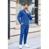imageCOOFANDY Mens Tracksuit 2 Piece Quarter Zip Polo Athletic Sweatsuits Casual Running Jogging Sport Suit SetsBlue