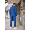 imageCOOFANDY Mens Tracksuit 2 Piece Quarter Zip Polo Athletic Sweatsuits Casual Running Jogging Sport Suit SetsBlue