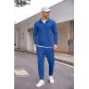 imageCOOFANDY Mens Tracksuit 2 Piece Quarter Zip Polo Athletic Sweatsuits Casual Running Jogging Sport Suit SetsBlue