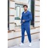 imageCOOFANDY Mens Tracksuit 2 Piece Quarter Zip Polo Athletic Sweatsuits Casual Running Jogging Sport Suit SetsBlue