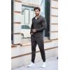 imageCOOFANDY Mens Tracksuit 2 Piece Quarter Zip Polo Athletic Sweatsuits Casual Running Jogging Sport Suit SetsDark Gray