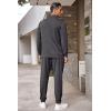 imageCOOFANDY Mens Tracksuit 2 Piece Quarter Zip Polo Athletic Sweatsuits Casual Running Jogging Sport Suit SetsDark Gray