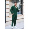 imageCOOFANDY Mens Tracksuit 2 Piece Quarter Zip Polo Athletic Sweatsuits Casual Running Jogging Sport Suit SetsDark Green