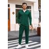 imageCOOFANDY Mens Tracksuit 2 Piece Quarter Zip Polo Athletic Sweatsuits Casual Running Jogging Sport Suit SetsDark Green