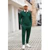 imageCOOFANDY Mens Tracksuit 2 Piece Quarter Zip Polo Athletic Sweatsuits Casual Running Jogging Sport Suit SetsDark Green