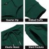 imageCOOFANDY Mens Tracksuit 2 Piece Quarter Zip Polo Athletic Sweatsuits Casual Running Jogging Sport Suit SetsDark Green
