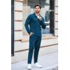 imageCOOFANDY Mens Tracksuit 2 Piece Quarter Zip Polo Athletic Sweatsuits Casual Running Jogging Sport Suit SetsDenim Blue