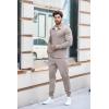 imageCOOFANDY Mens Tracksuit 2 Piece Quarter Zip Polo Athletic Sweatsuits Casual Running Jogging Sport Suit SetsGrey