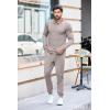 imageCOOFANDY Mens Tracksuit 2 Piece Quarter Zip Polo Athletic Sweatsuits Casual Running Jogging Sport Suit SetsGrey