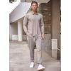 imageCOOFANDY Mens Tracksuit 2 Piece Quarter Zip Polo Athletic Sweatsuits Casual Running Jogging Sport Suit SetsGrey