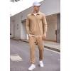 imageCOOFANDY Mens Tracksuit 2 Piece Quarter Zip Polo Athletic Sweatsuits Casual Running Jogging Sport Suit SetsKhaki