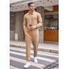 imageCOOFANDY Mens Tracksuit 2 Piece Quarter Zip Polo Athletic Sweatsuits Casual Running Jogging Sport Suit SetsKhaki