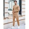 imageCOOFANDY Mens Tracksuit 2 Piece Quarter Zip Polo Athletic Sweatsuits Casual Running Jogging Sport Suit SetsKhaki