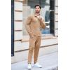 imageCOOFANDY Mens Tracksuit 2 Piece Quarter Zip Polo Athletic Sweatsuits Casual Running Jogging Sport Suit SetsKhaki