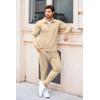 imageCOOFANDY Mens Tracksuit 2 Piece Quarter Zip Polo Athletic Sweatsuits Casual Running Jogging Sport Suit SetsLight Khaki