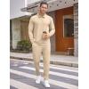 imageCOOFANDY Mens Tracksuit 2 Piece Quarter Zip Polo Athletic Sweatsuits Casual Running Jogging Sport Suit SetsLight Khaki