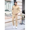 imageCOOFANDY Mens Tracksuit 2 Piece Quarter Zip Polo Athletic Sweatsuits Casual Running Jogging Sport Suit SetsLight Khaki