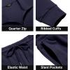 imageCOOFANDY Mens Tracksuit 2 Piece Quarter Zip Polo Athletic Sweatsuits Casual Running Jogging Sport Suit SetsNavy Blue