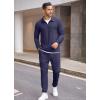 imageCOOFANDY Mens Tracksuit 2 Piece Quarter Zip Polo Athletic Sweatsuits Casual Running Jogging Sport Suit SetsNavy Blue