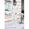 imageCOOFANDY Mens Tracksuit 2 Piece Quarter Zip Polo Athletic Sweatsuits Casual Running Jogging Sport Suit SetsWhite
