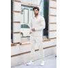 imageCOOFANDY Mens Tracksuit 2 Piece Quarter Zip Polo Athletic Sweatsuits Casual Running Jogging Sport Suit SetsWhite