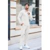 imageCOOFANDY Mens Tracksuit 2 Piece Quarter Zip Polo Athletic Sweatsuits Casual Running Jogging Sport Suit SetsWhite