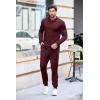 imageCOOFANDY Mens Tracksuit 2 Piece Quarter Zip Polo Athletic Sweatsuits Casual Running Jogging Sport Suit SetsWine Red