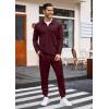 imageCOOFANDY Mens Tracksuit 2 Piece Quarter Zip Polo Athletic Sweatsuits Casual Running Jogging Sport Suit SetsWine Red