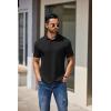 imageCOOFANDY Mens Casual Polo Shirts Short Sleeve Classic Basic Tee Button Collar Shirt Summer Golf TShirtBlack