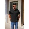 imageCOOFANDY Mens Casual Polo Shirts Short Sleeve Classic Basic Tee Button Collar Shirt Summer Golf TShirtBlack