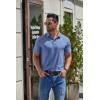 imageCOOFANDY Mens Casual Polo Shirts Short Sleeve Classic Basic Tee Button Collar Shirt Summer Golf TShirtBlue