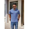imageCOOFANDY Mens Casual Polo Shirts Short Sleeve Classic Basic Tee Button Collar Shirt Summer Golf TShirtBlue