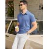imageCOOFANDY Mens Casual Polo Shirts Short Sleeve Classic Basic Tee Button Collar Shirt Summer Golf TShirtBlue