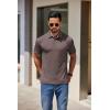 imageCOOFANDY Mens Casual Polo Shirts Short Sleeve Classic Basic Tee Button Collar Shirt Summer Golf TShirtBrown