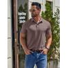 imageCOOFANDY Mens Casual Polo Shirts Short Sleeve Classic Basic Tee Button Collar Shirt Summer Golf TShirtBrown