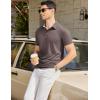 imageCOOFANDY Mens Casual Polo Shirts Short Sleeve Classic Basic Tee Button Collar Shirt Summer Golf TShirtBrown
