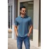imageCOOFANDY Mens Casual Polo Shirts Short Sleeve Classic Basic Tee Button Collar Shirt Summer Golf TShirtDark Blue