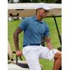 imageCOOFANDY Mens Casual Polo Shirts Short Sleeve Classic Basic Tee Button Collar Shirt Summer Golf TShirtDark Blue
