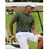 imageCOOFANDY Mens Casual Polo Shirts Short Sleeve Classic Basic Tee Button Collar Shirt Summer Golf TShirtDark Green