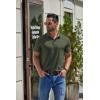 imageCOOFANDY Mens Casual Polo Shirts Short Sleeve Classic Basic Tee Button Collar Shirt Summer Golf TShirtDark Green